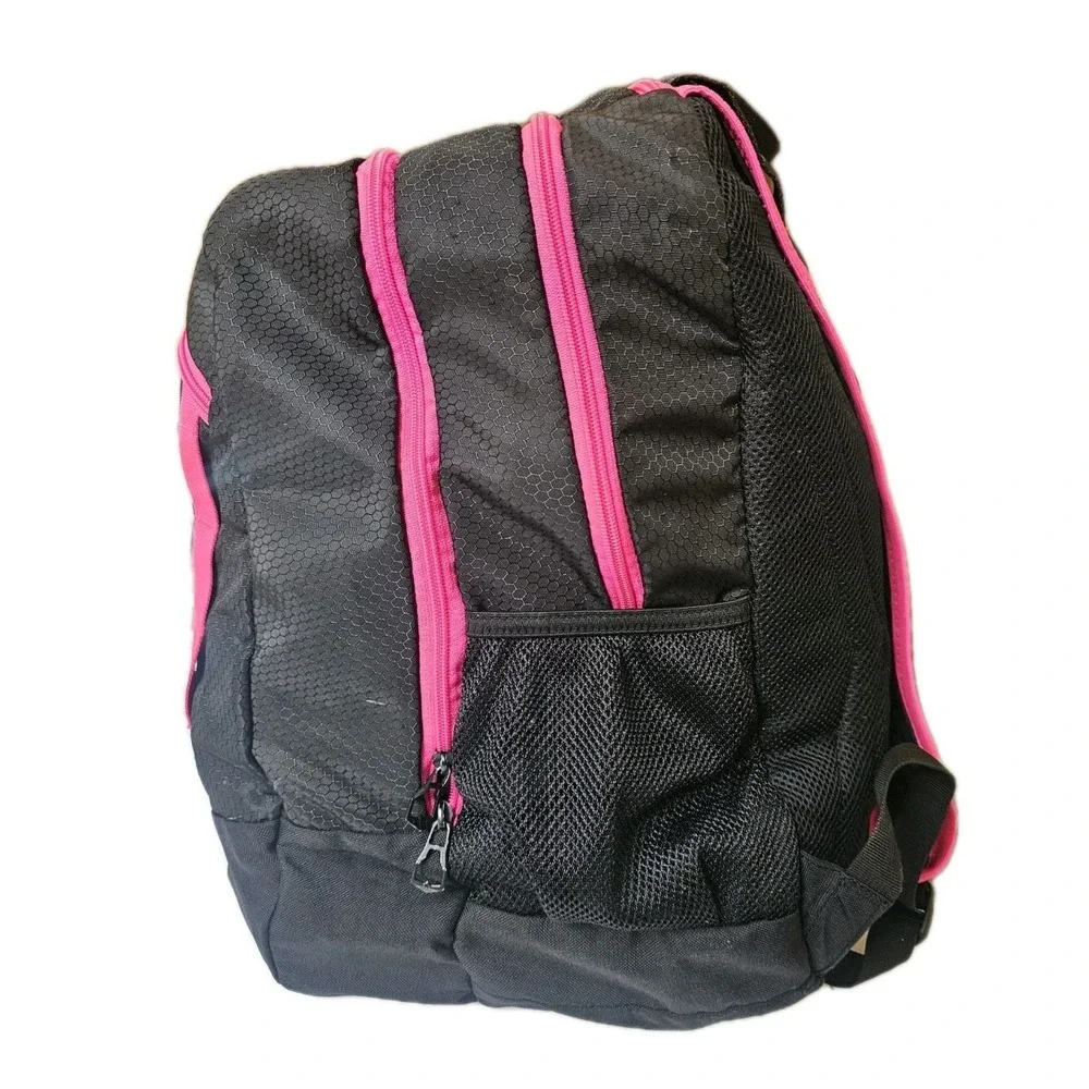 Adidas Foundation Black Pink  18 in Backpack School Laptop Bookbag Daypack - Picture 2 of 6